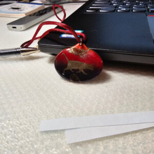 Toby: Red & Gold Enamel Cat Pendant